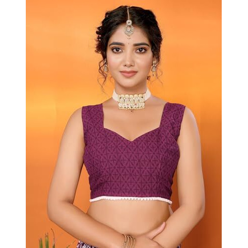 Yashika with Unstitched Blouse Material Lace Border Georgette Women's Printed Saree (AZ-YS-P3-ARSHA-Parent_Purple)
