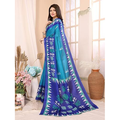 Yashika Women's Woven Printed Art Silk Saree with Unstitched Blouse Material (AZ-YS-P1-PATANG-Parent_Blue)