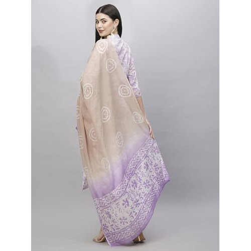ANNI DESIGNER Women's Cotton Blend Straight Printed Kurta with Pant & Dupatta (Jalpari Purple_XL_Purple_X-Large)