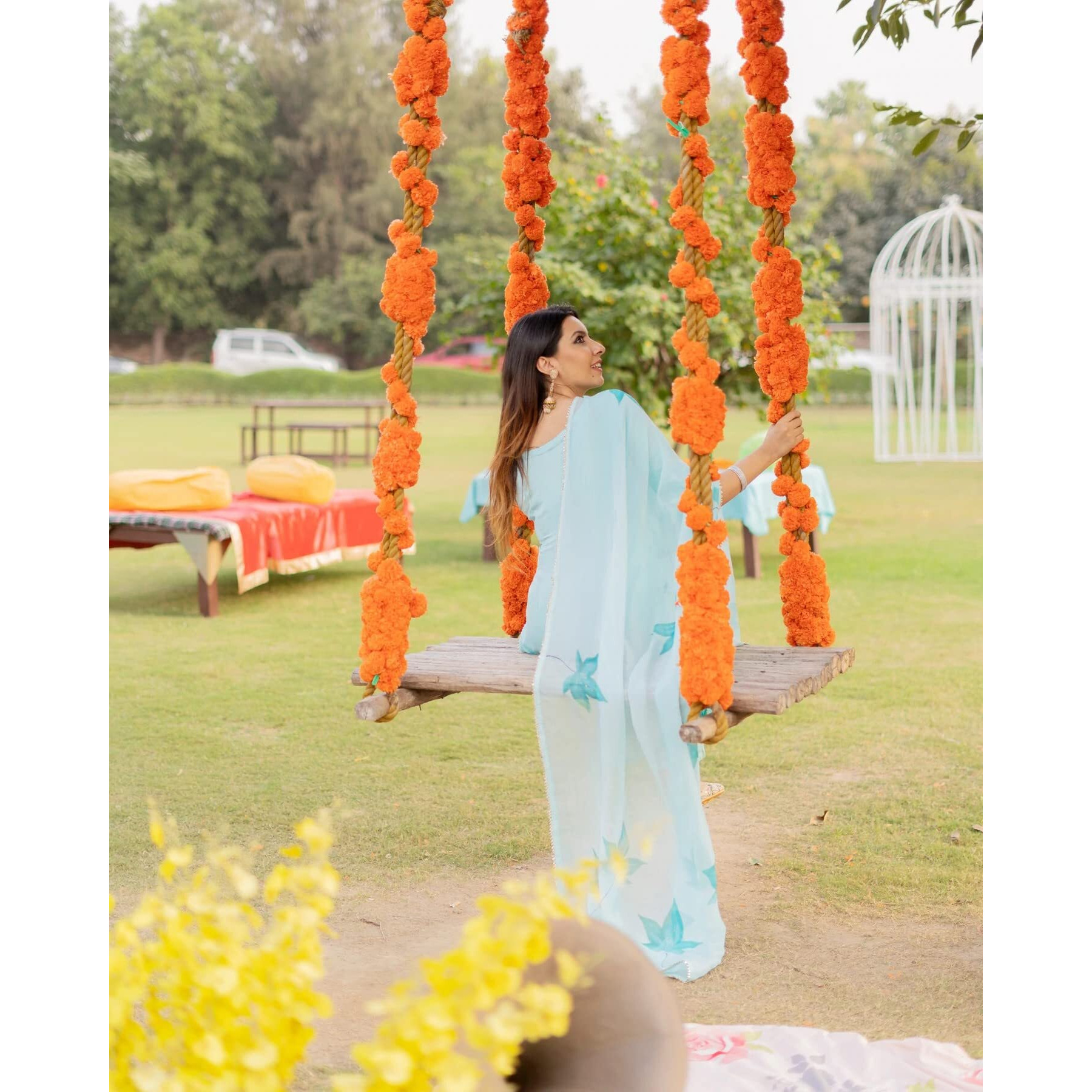 ANNI DESIGNER Women's Cotton Blend Straight Solid Kurta with Pant & Dupatta (Resoti Blue_XXL_Blue_XX-Large)