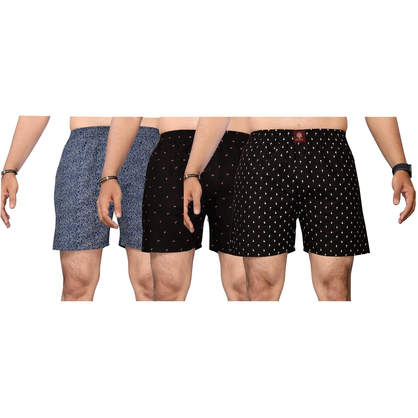 KLOSIA Men's Cotton Printed Regular Boxer Shorts