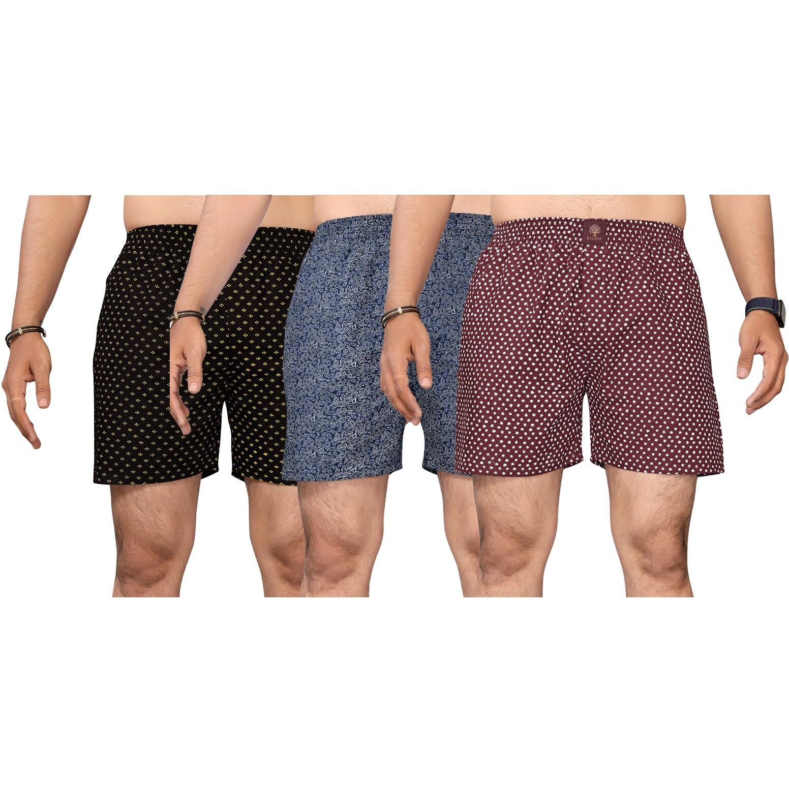 KLOSIA Men's Cotton Printed Regular Boxer Shorts