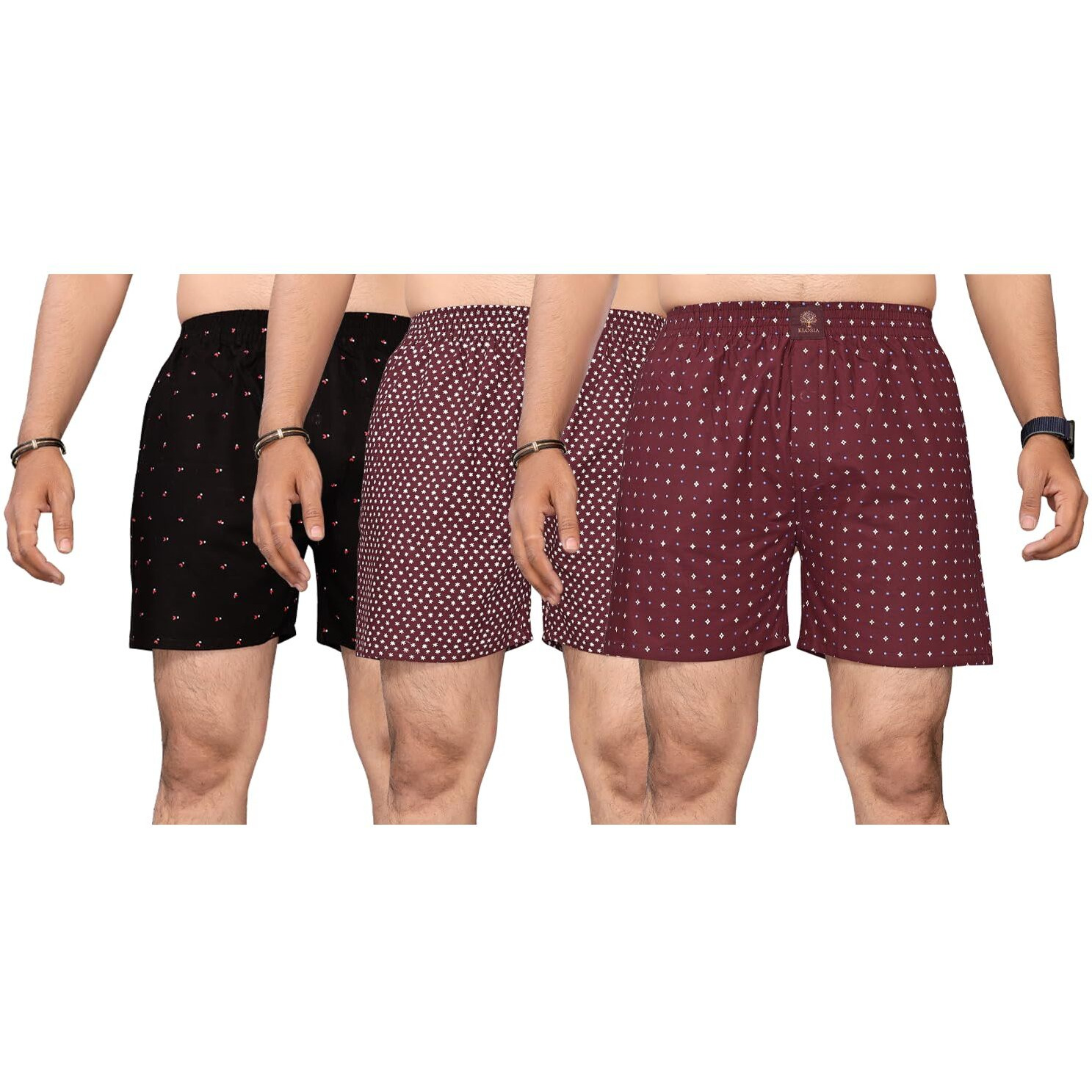 KLOSIA Men's Cotton Printed Regular Boxer Shorts
