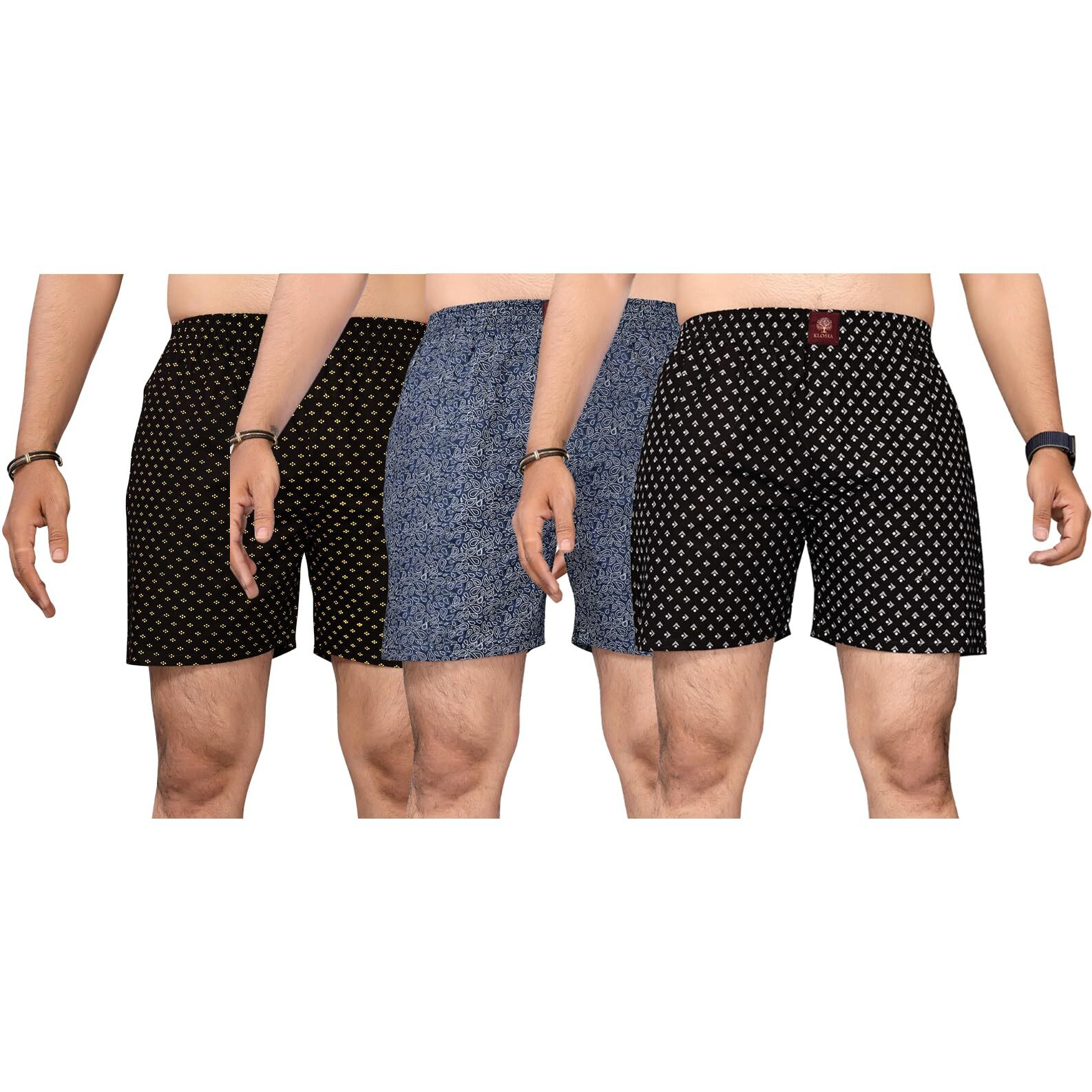 KLOSIA Men's Cotton Printed Regular Boxer Shorts