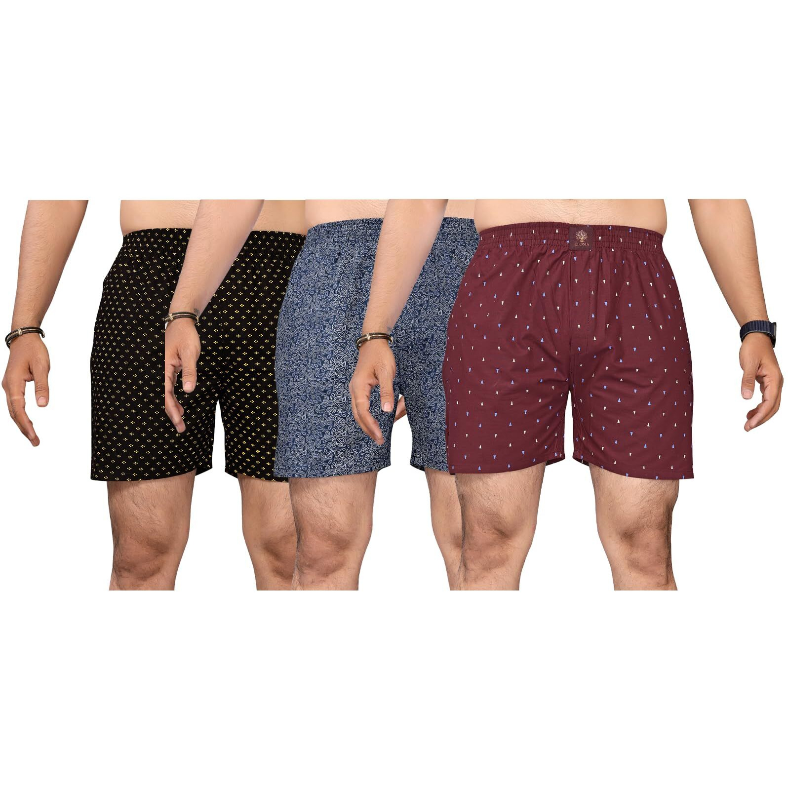 KLOSIA Men's Cotton Printed Regular Boxer Shorts