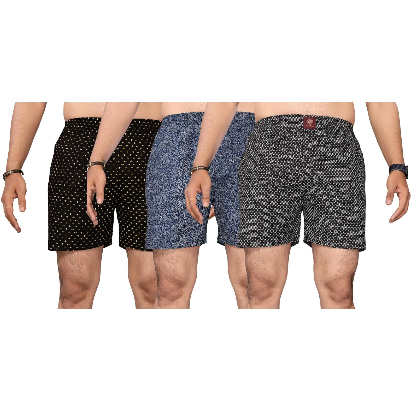 KLOSIA Men's Cotton Printed Regular Boxer Shorts