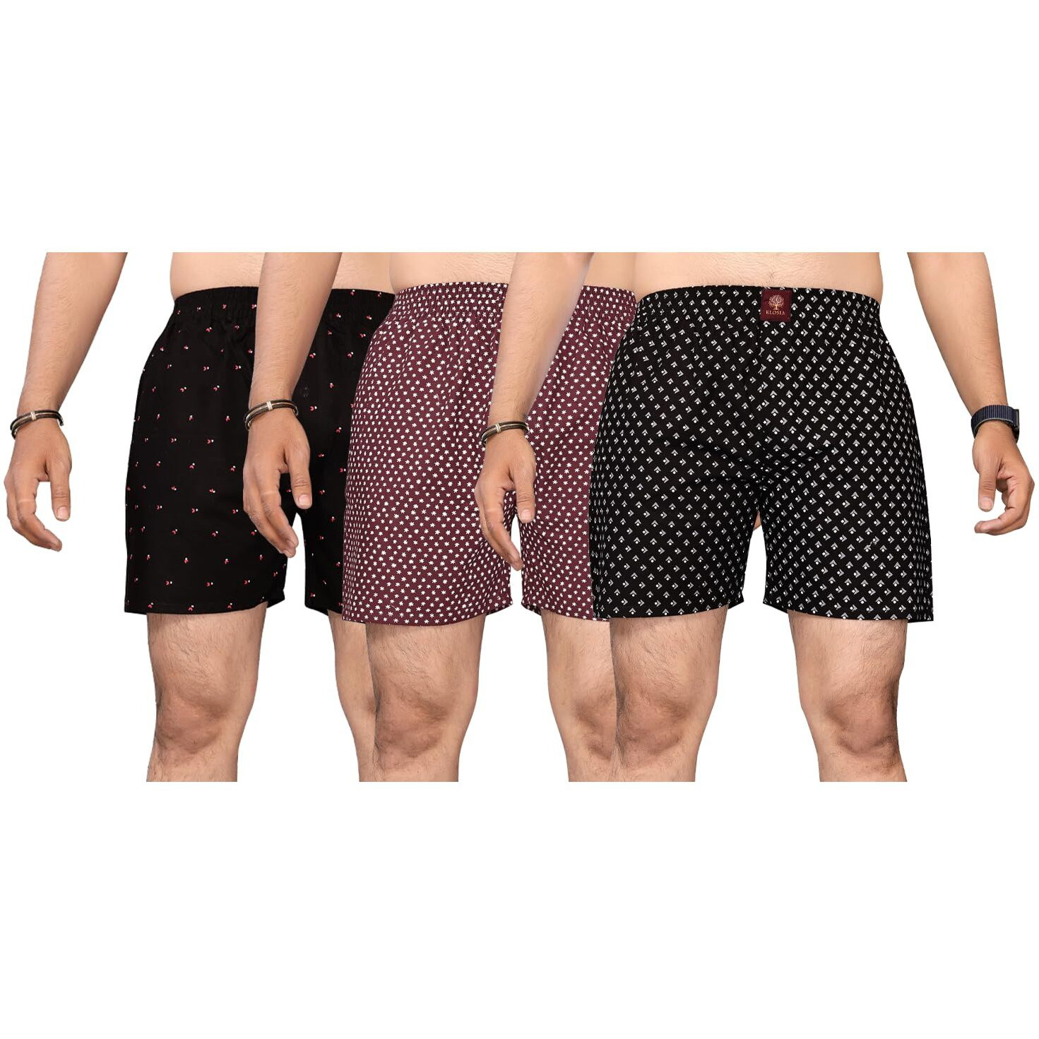KLOSIA Men's Cotton Printed Regular Boxer Shorts