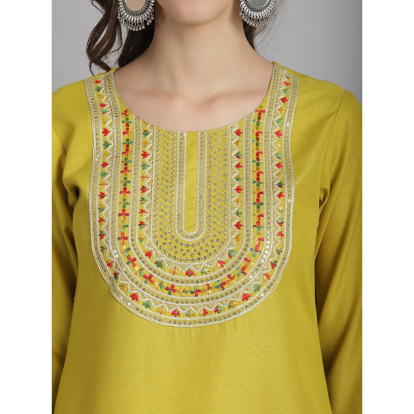 KLOSIA Women Embroidery Kurta and Pant set with Dupatta | Emboidery | Kurta set | Ethnic set | Suit | Wedding | Festive Wear | (XX-Large)