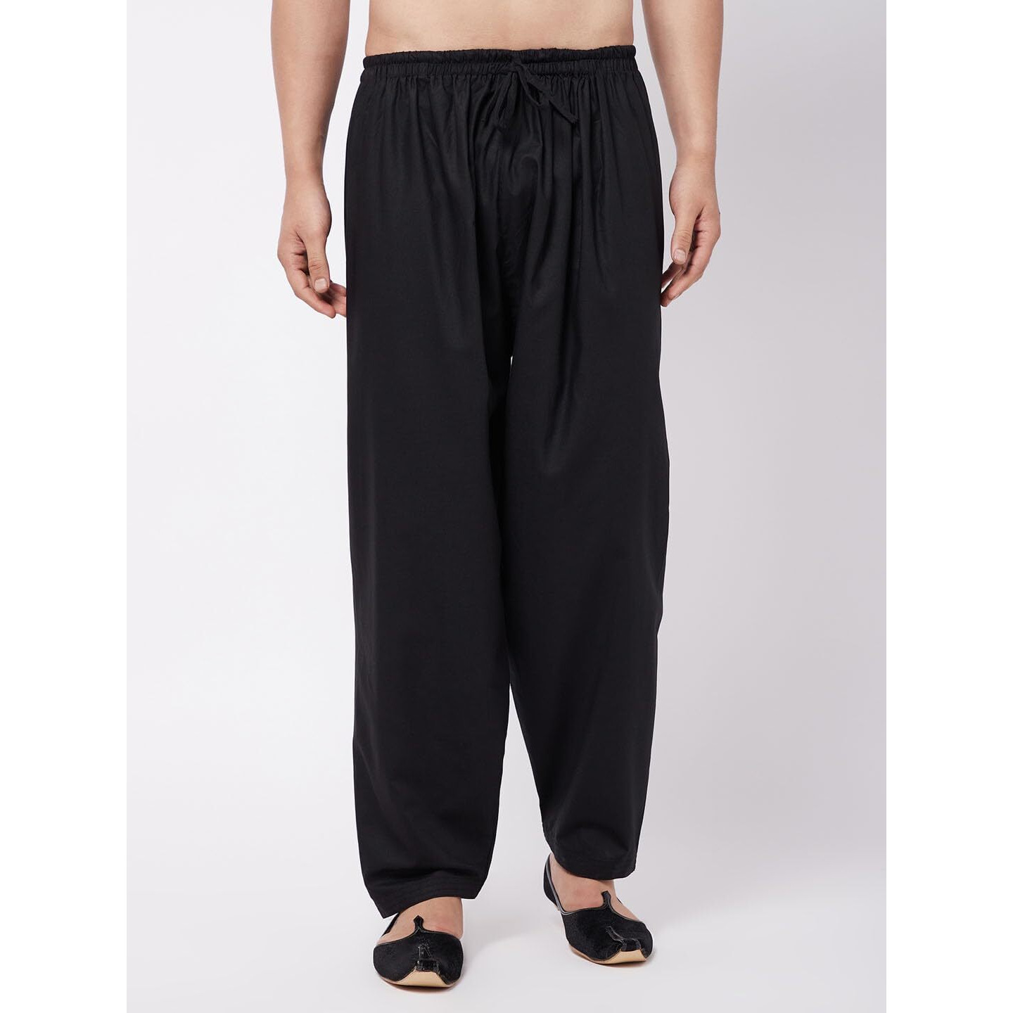 VASTRAMAY Men's Black Cotton Patiala Salwar_VASMPTY002BL_42