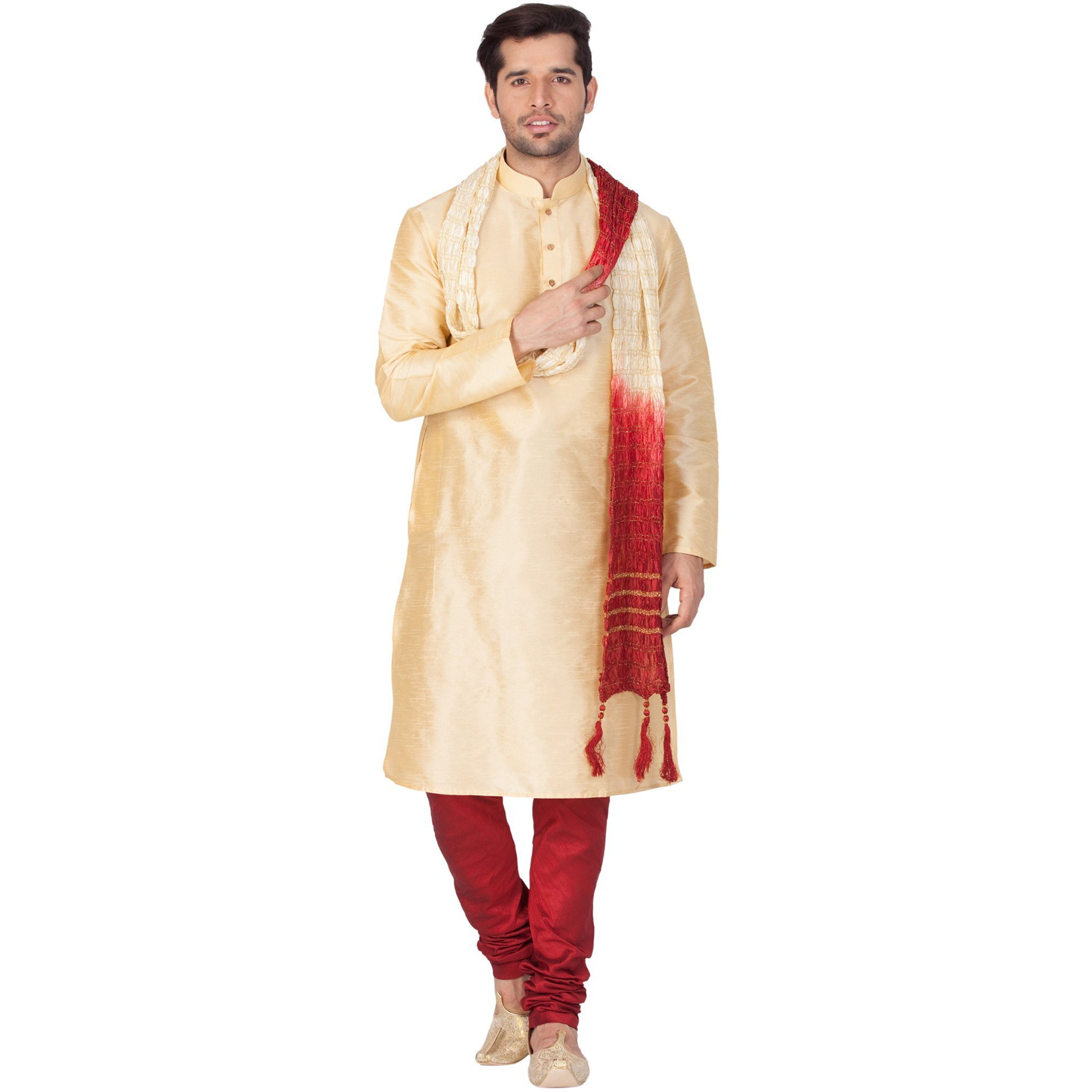 VASTRAMAY Mens Silk Blend Kurta - Elegance for Festivals & Events_VASMKGO001nPMAnD_40