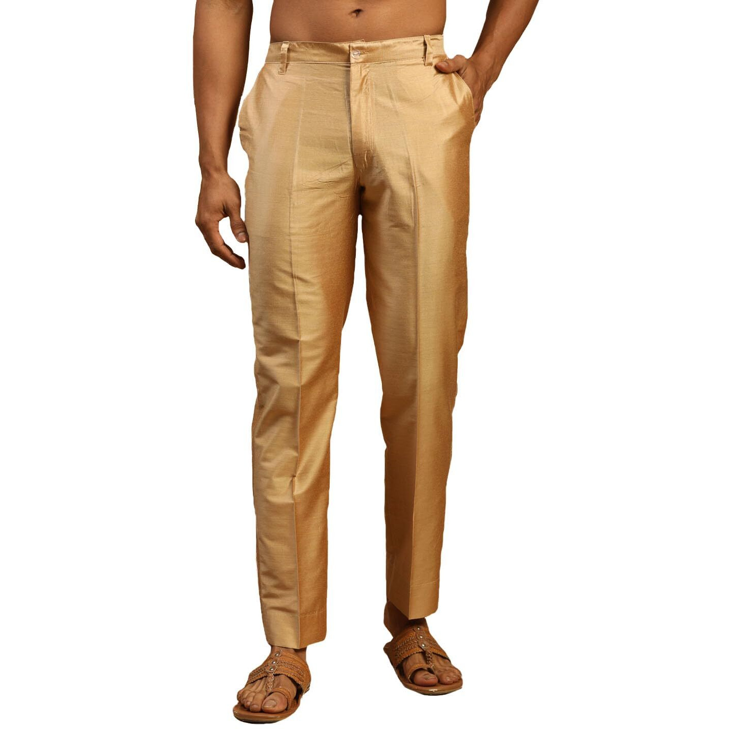 VASTRAMAY Men's Rose Gold Viscose Pant Style Pyjama_VASMPANT002RG_38