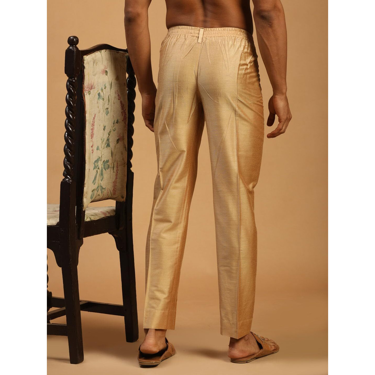VASTRAMAY Men's Rose Gold Viscose Pant Style Pyjama_VASMPANT002RG_38
