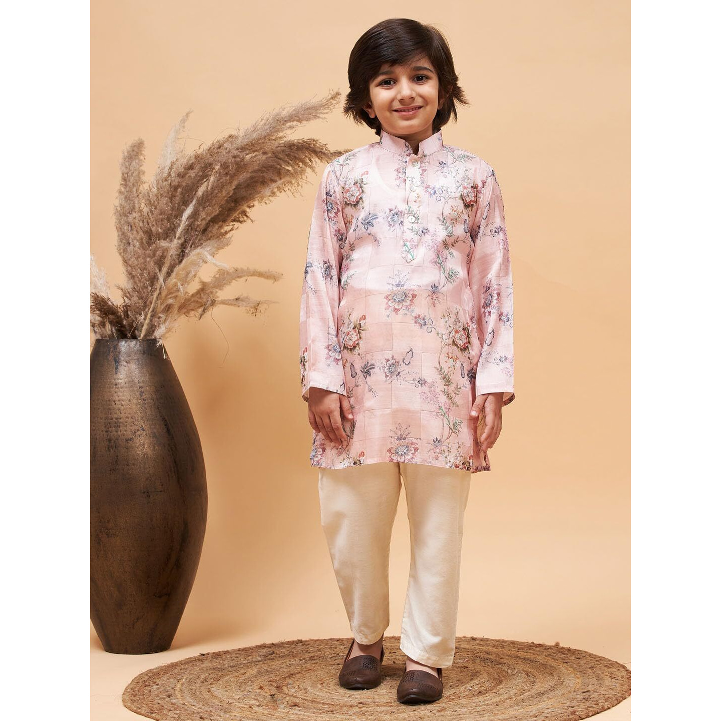 VASTRAMAY Boy's Pink Kurta Pyjama Set_VASBK137nBVPCR_24