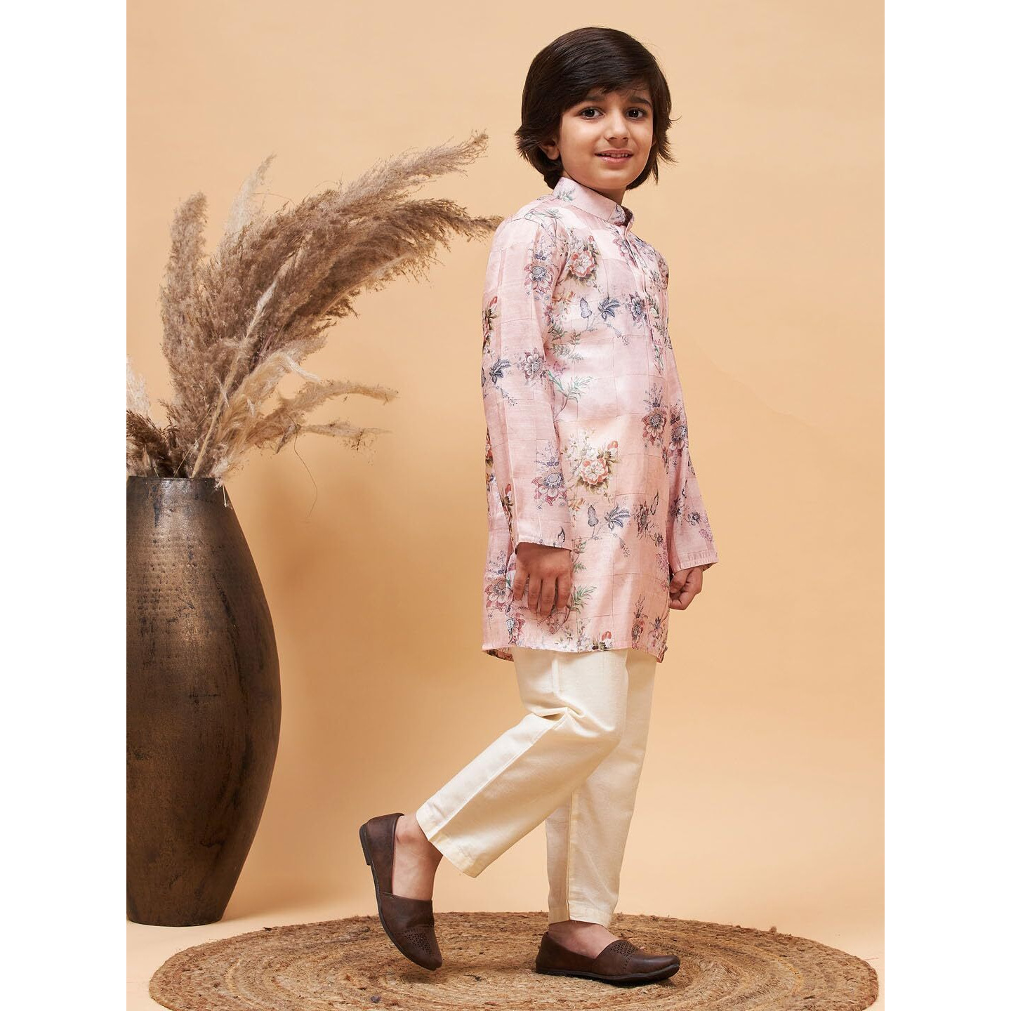 VASTRAMAY Boy's Pink Kurta Pyjama Set_VASBK137nBVPCR_24