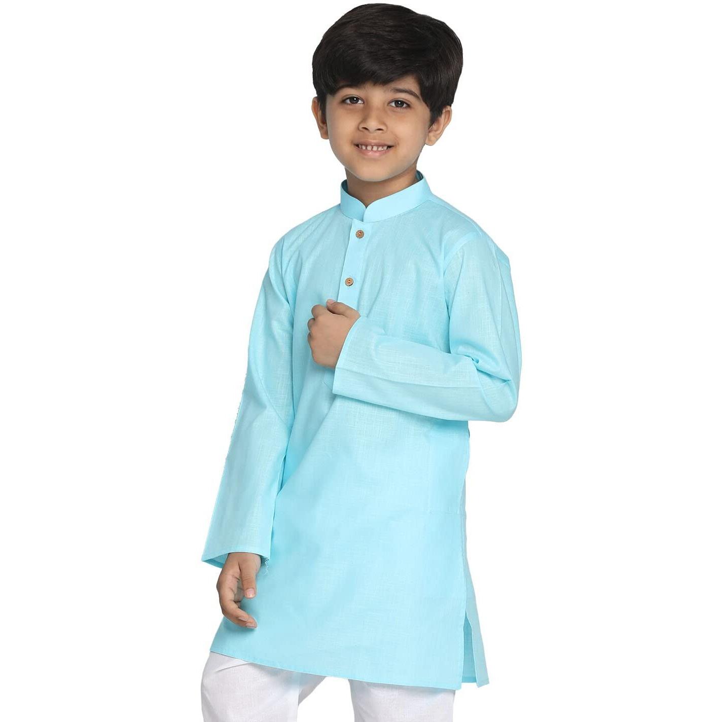 VASTRAMAY Boys' Aqua Kurta (VASBK007AQ_Age-5-6Y_Aqua)