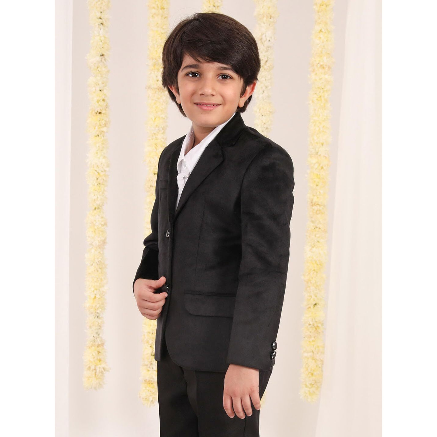 VASTRAMAY Boys' Black Blazer, Single Breasted_VASBCT025BL_34