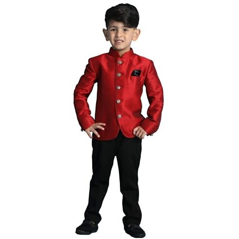 VASTRAMAY Boys' Maroon Jodhpuri Mandarin Collar_VASBJP001MA_32