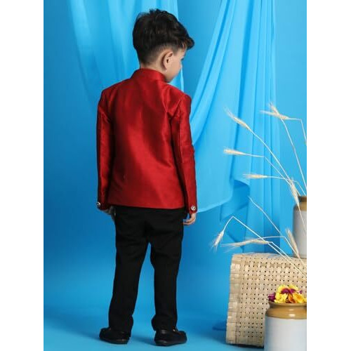 VASTRAMAY Boys' Maroon Jodhpuri Mandarin Collar_VASBJP001MA_32