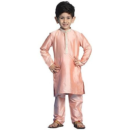 VASTRAMAY Boys' Pink Kurta And Pyjama_VASBK010PNnP_20