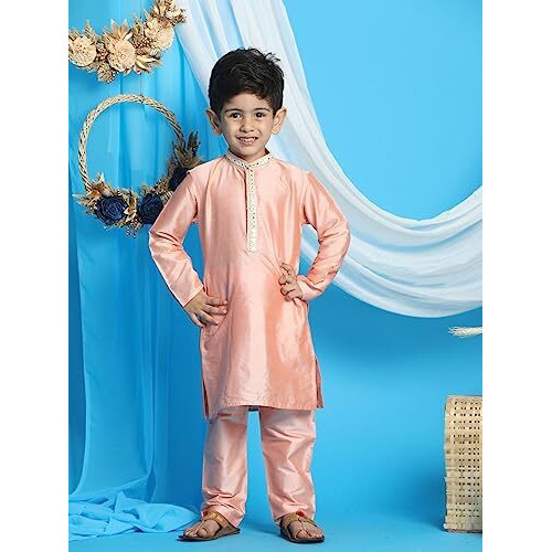 VASTRAMAY Boys' Pink Kurta And Pyjama_VASBK010PNnP_20