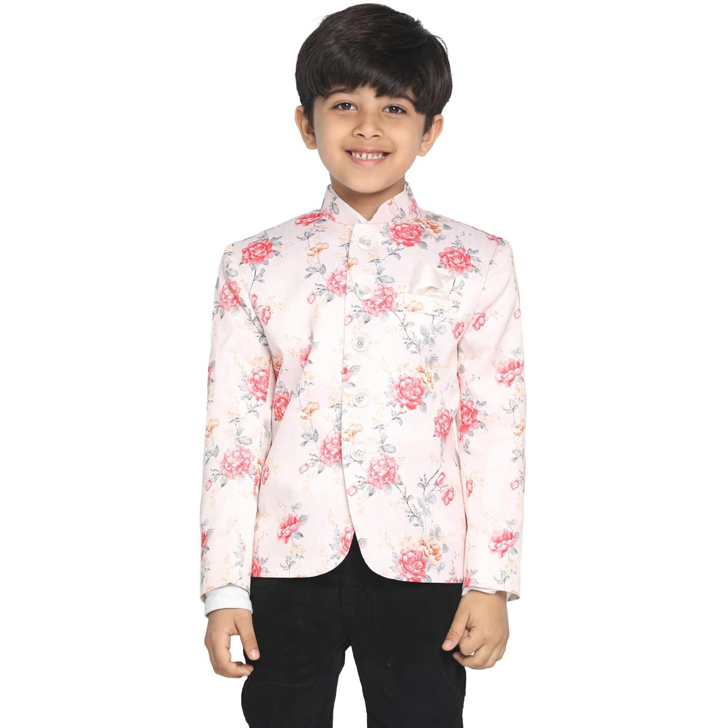 VASTRAMAY Boys' Multicolor-Base-Peach Jodhpuri_VASBJP002PH_20
