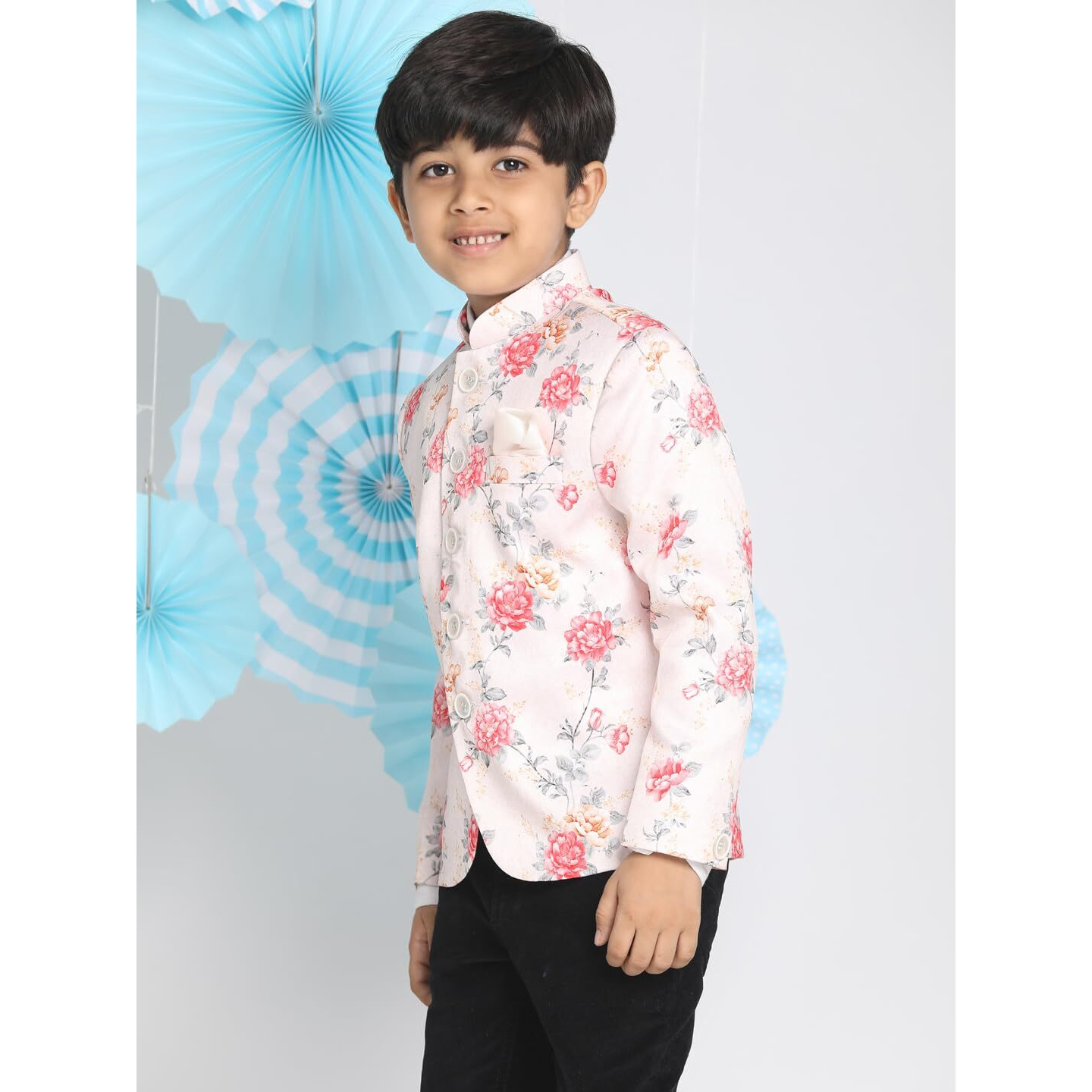 VASTRAMAY Boys' Multicolor-Base-Peach Jodhpuri_VASBJP002PH_20