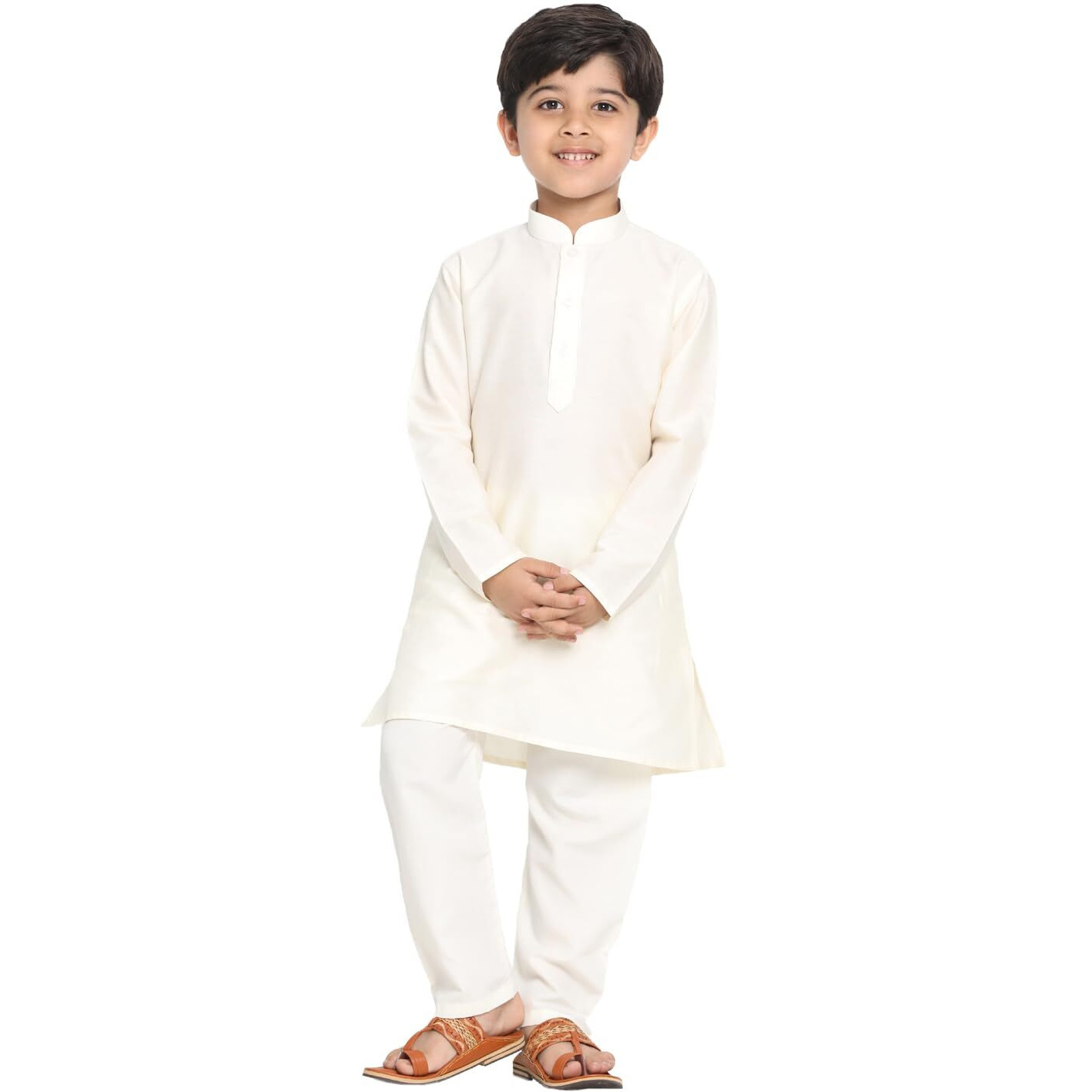 JBN Creation Boys' Cream Kurta Pyjama Set_VYUVBK091CRnBVPCR_36L
