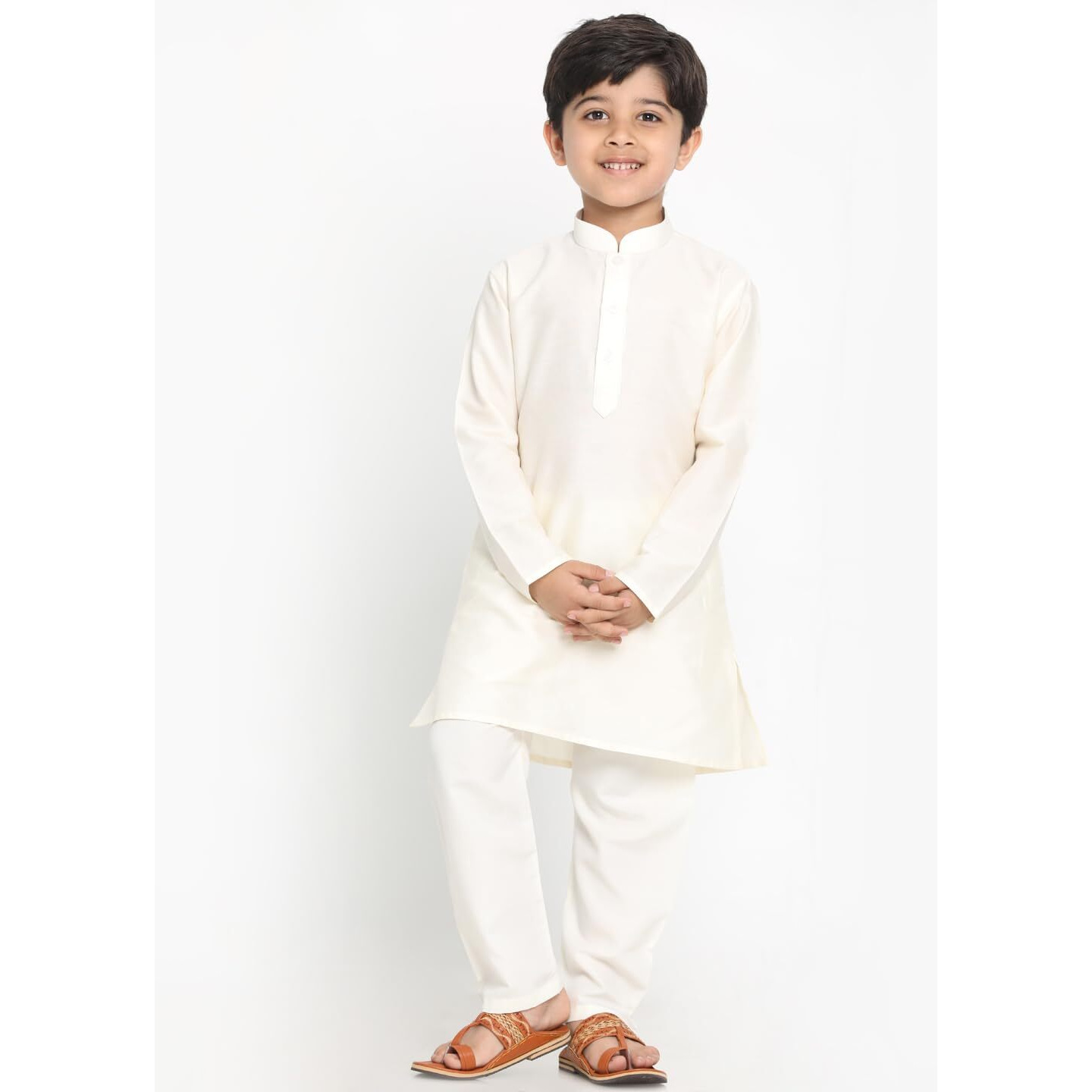 JBN Creation Boys' Cream Kurta Pyjama Set_VYUVBK091CRnBVPCR_36L