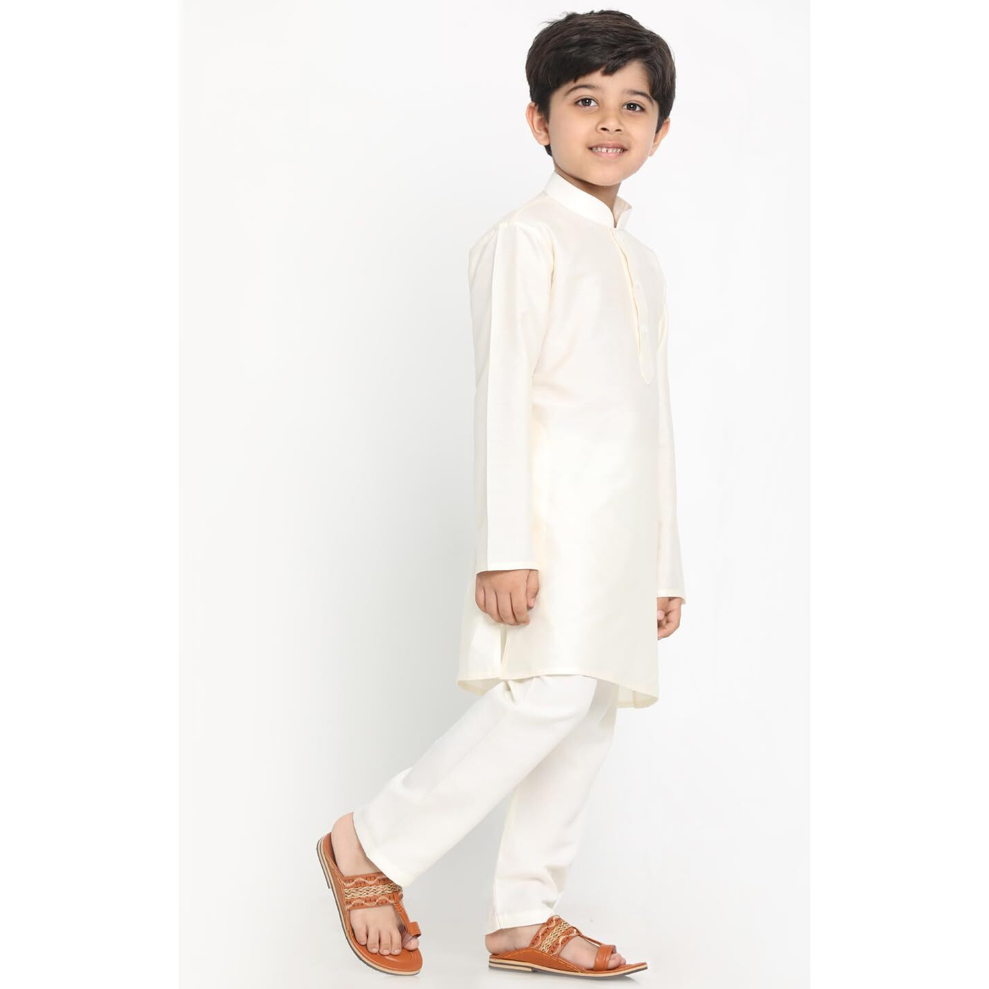 JBN Creation Boys' Cream Kurta Pyjama Set_VYUVBK091CRnBVPCR_36L