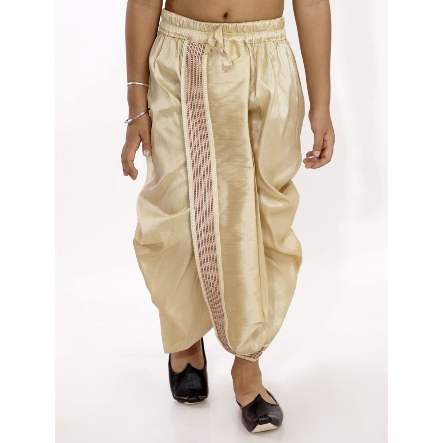 VASTRAMAY Boys' Gold Traditional Embroidered Dhoti_VASBDT007GO_24