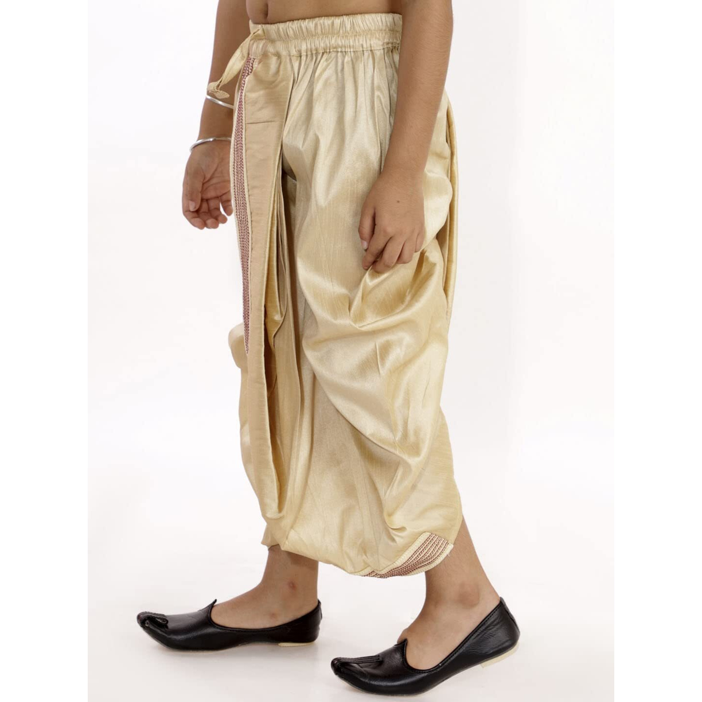 VASTRAMAY Boys' Gold Traditional Embroidered Dhoti_VASBDT007GO_24