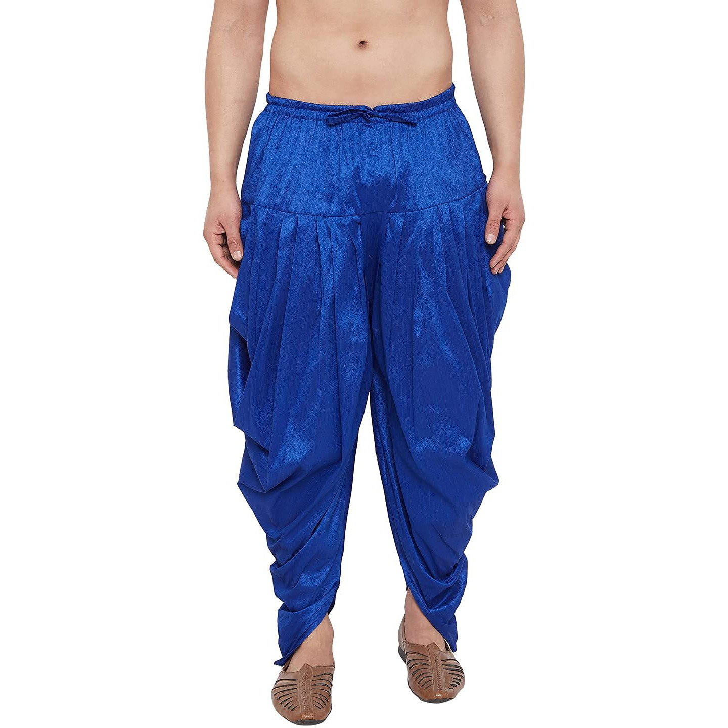 VASTRAMAY Men's Blue Cowl Dhoti (VASMCD007BU_F)