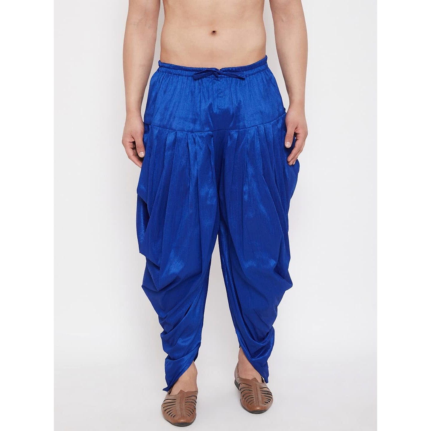 VASTRAMAY Men's Blue Cowl Dhoti (VASMCD007BU_F)