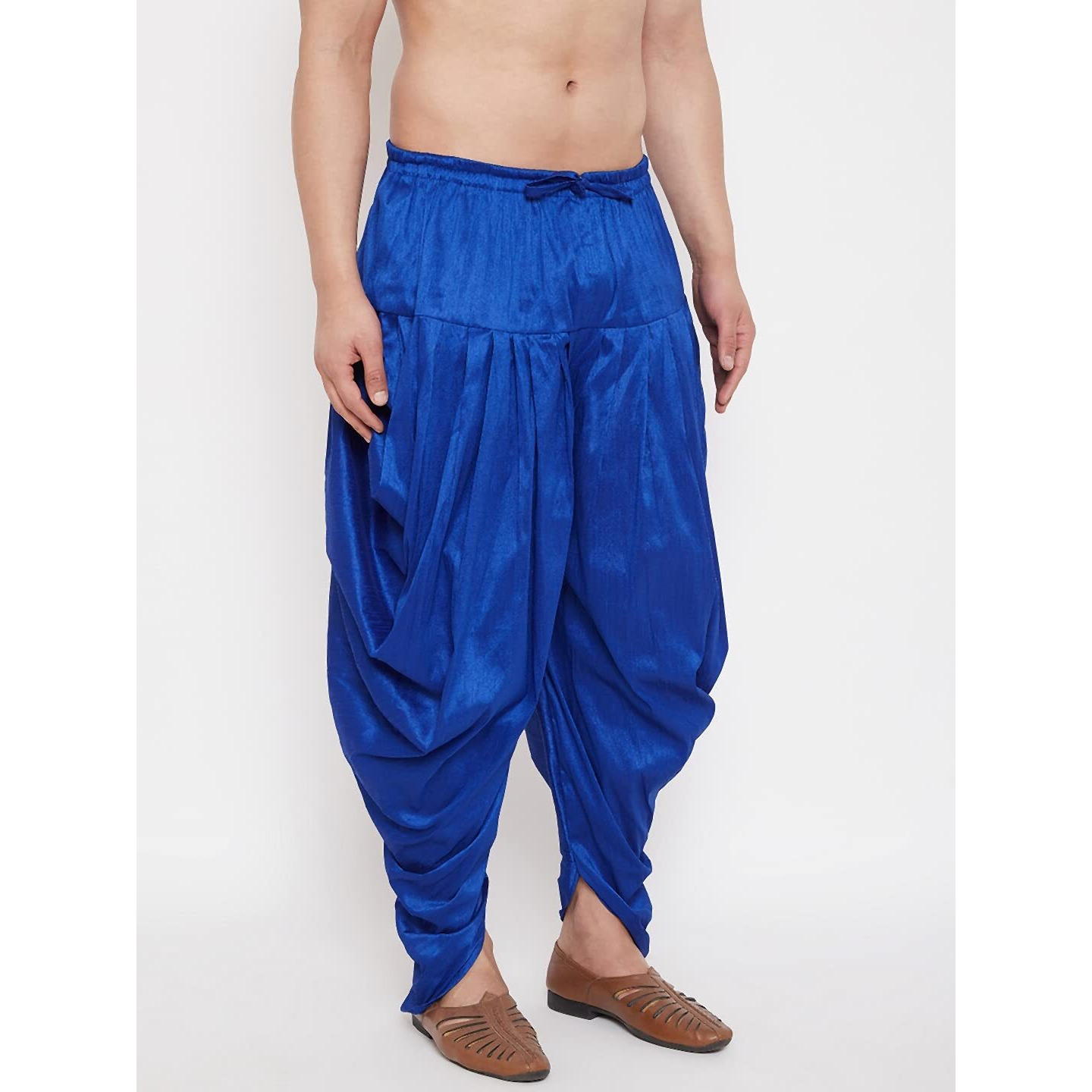 VASTRAMAY Men's Blue Cowl Dhoti (VASMCD007BU_F)