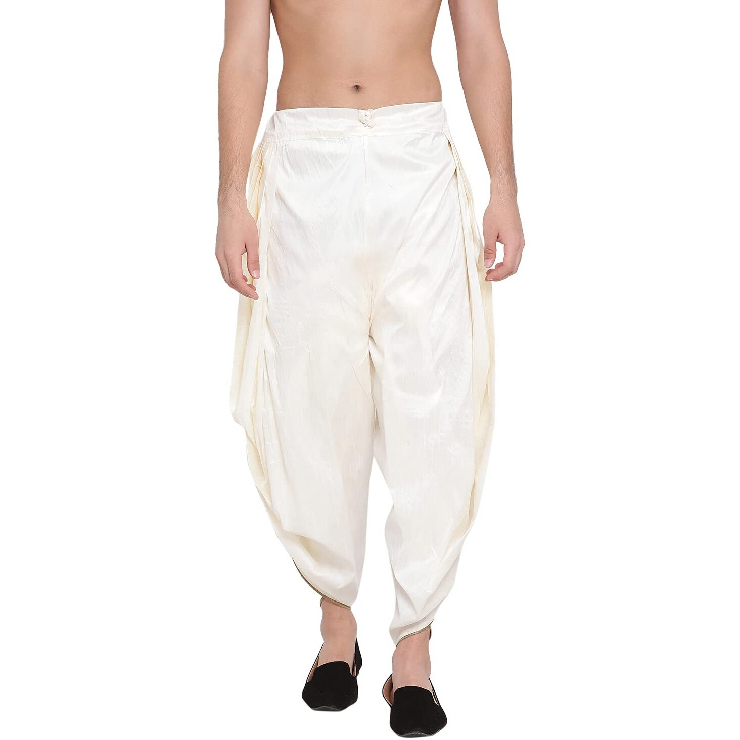 VASTRAMAY Men's Dhoti (VASMSD001CR_Free Size_Cream)