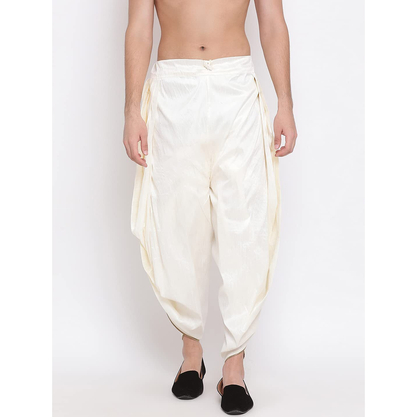 VASTRAMAY Men's Dhoti (VASMSD001CR_Free Size_Cream)