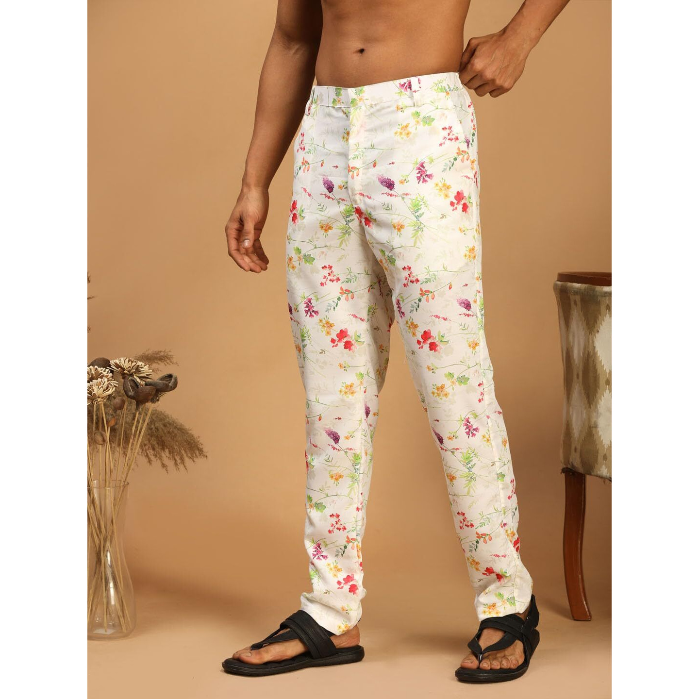 VASTRAMAY Men's Cream - Pyjama_VASMPANT089CR_42