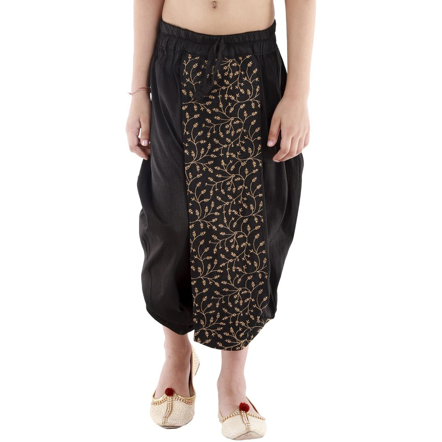 VASTRAMAY Boys' Black Traditional Embroidered Dhoti_VASBDT011BL_30