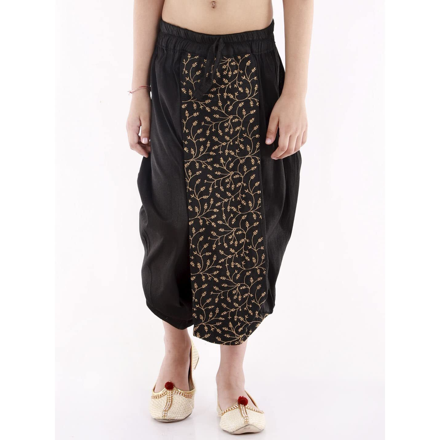 VASTRAMAY Boys' Black Traditional Embroidered Dhoti_VASBDT011BL_30
