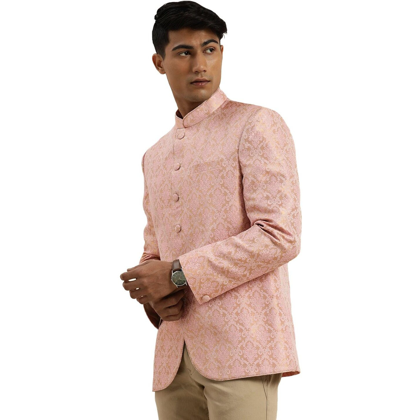 VASTRAMAY Men's Pink Jacquard Jodhpuri_VASMJP005PN_36