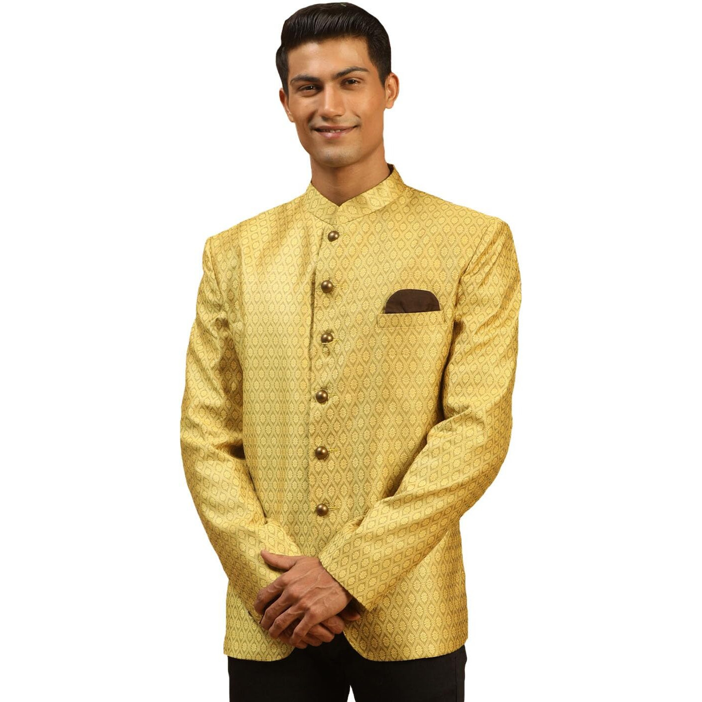 VASTRAMAY Men's Yellow Silk Blend Jodhpuri_VASMJP011YW_38
