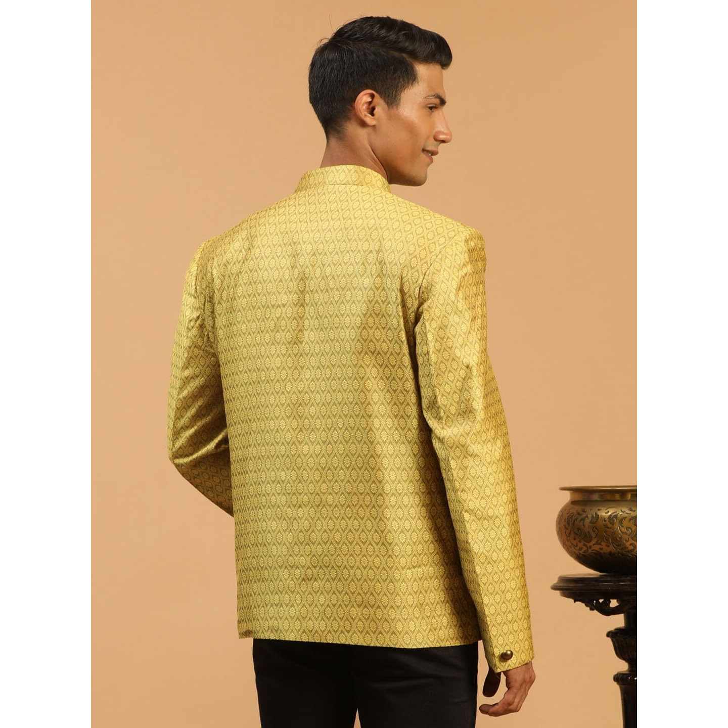 VASTRAMAY Men's Yellow Silk Blend Jodhpuri_VASMJP011YW_38