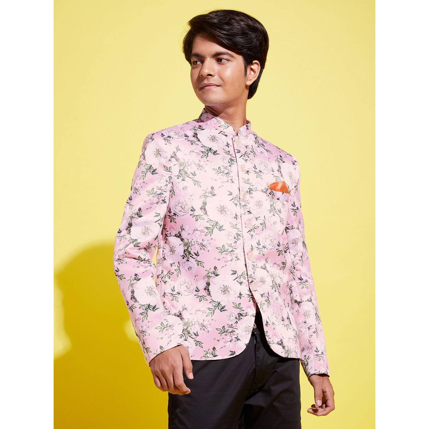 VASTRAMAY YUVA Boys' Multicolor-Base-Pink Jodhpuri_VYUVBJP002PN_36M