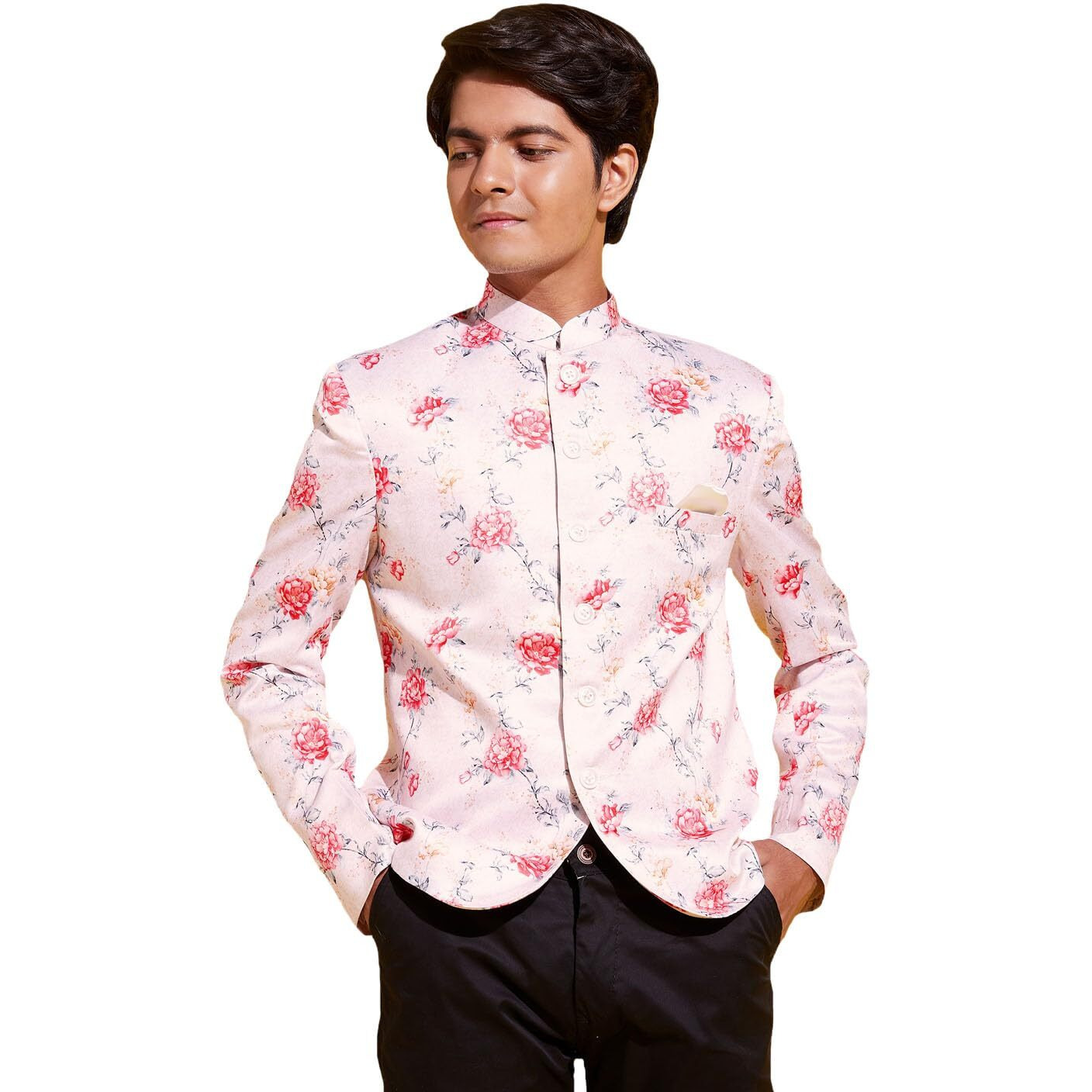 VASTRAMAY YUVA Boys' Multicolor-Base-Peach Jodhpuri_VYUVBJP002PH_36