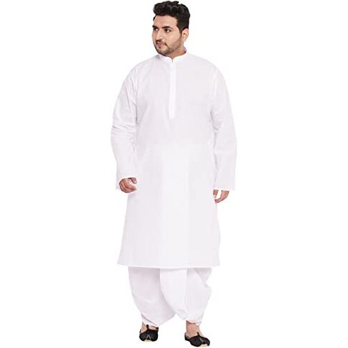 VASTRAMAY Plus Men's White Cotton Kurta And Dhoti Set || Classic Cotton White Kurta And Traditional Dhoti Set || Elegance for Holi & Eid Celebration_VPLUSMK122WHnMDT015WH_50