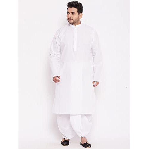 VASTRAMAY Plus Men's White Cotton Kurta And Dhoti Set || Classic Cotton White Kurta And Traditional Dhoti Set || Elegance for Holi & Eid Celebration_VPLUSMK122WHnMDT015WH_50