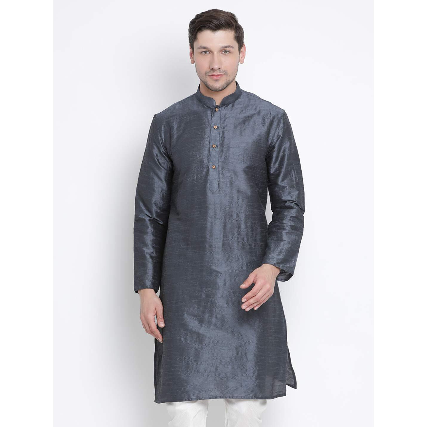 VASTRAMAY Men's Cotton Silk Blend Kurta-New