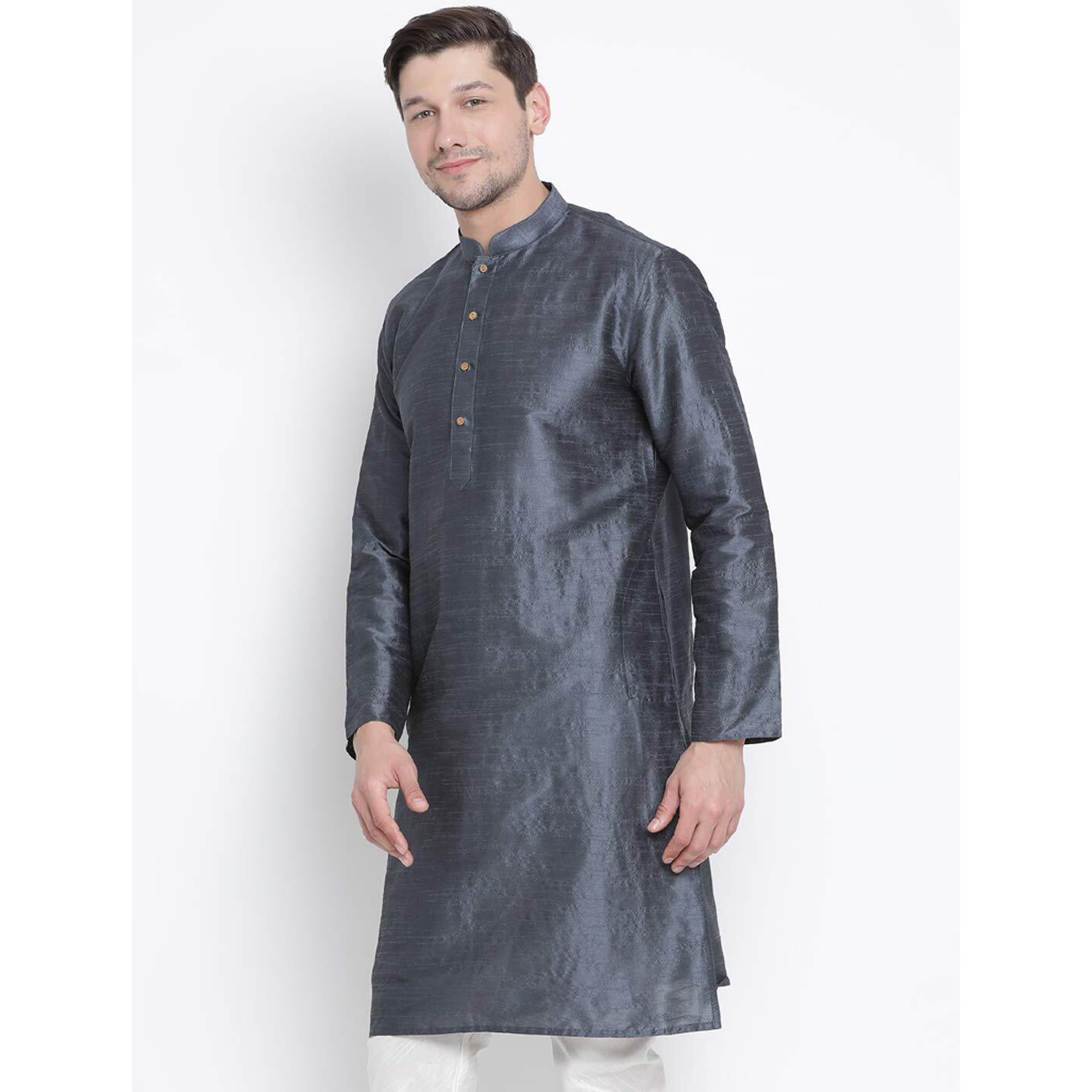 VASTRAMAY Men's Cotton Silk Blend Kurta-New