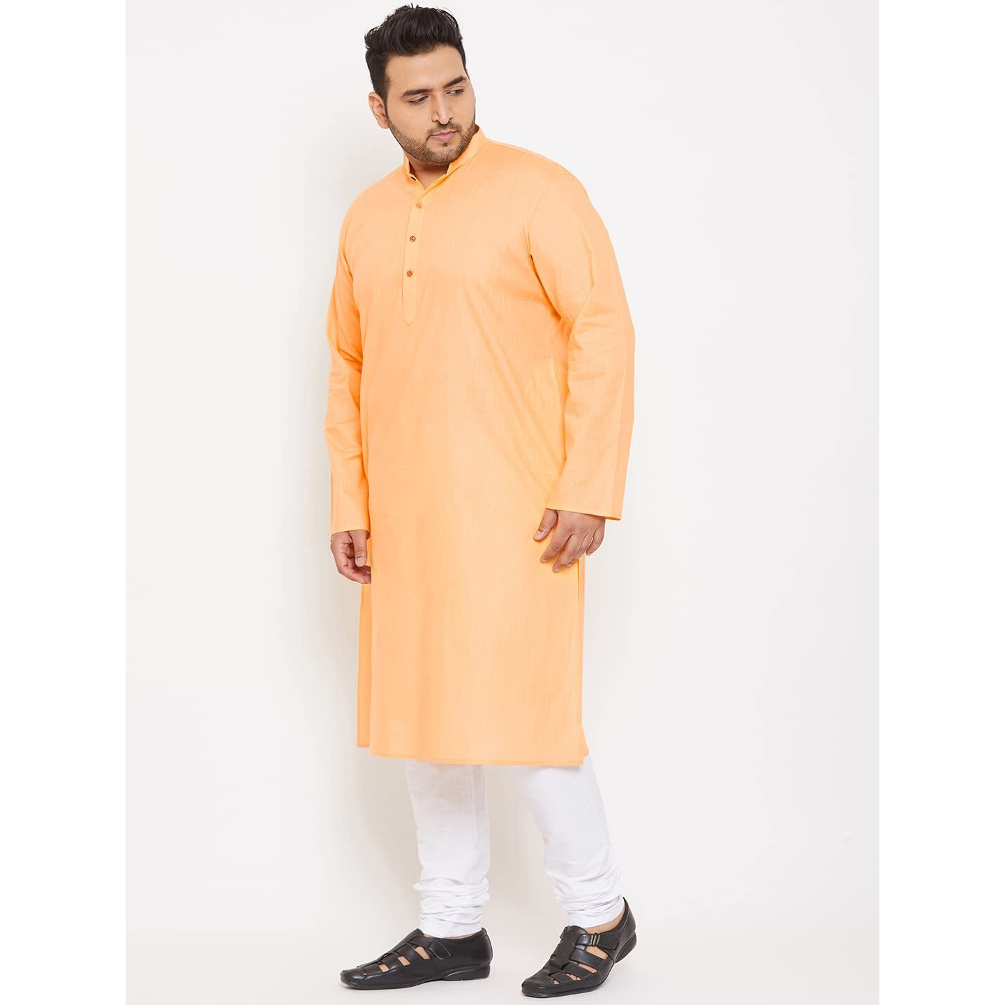 VASTRAMAY Plus Size Men's Aqua Blue Silk Blend Kurta (VPlus SizeMK001AQ_44)