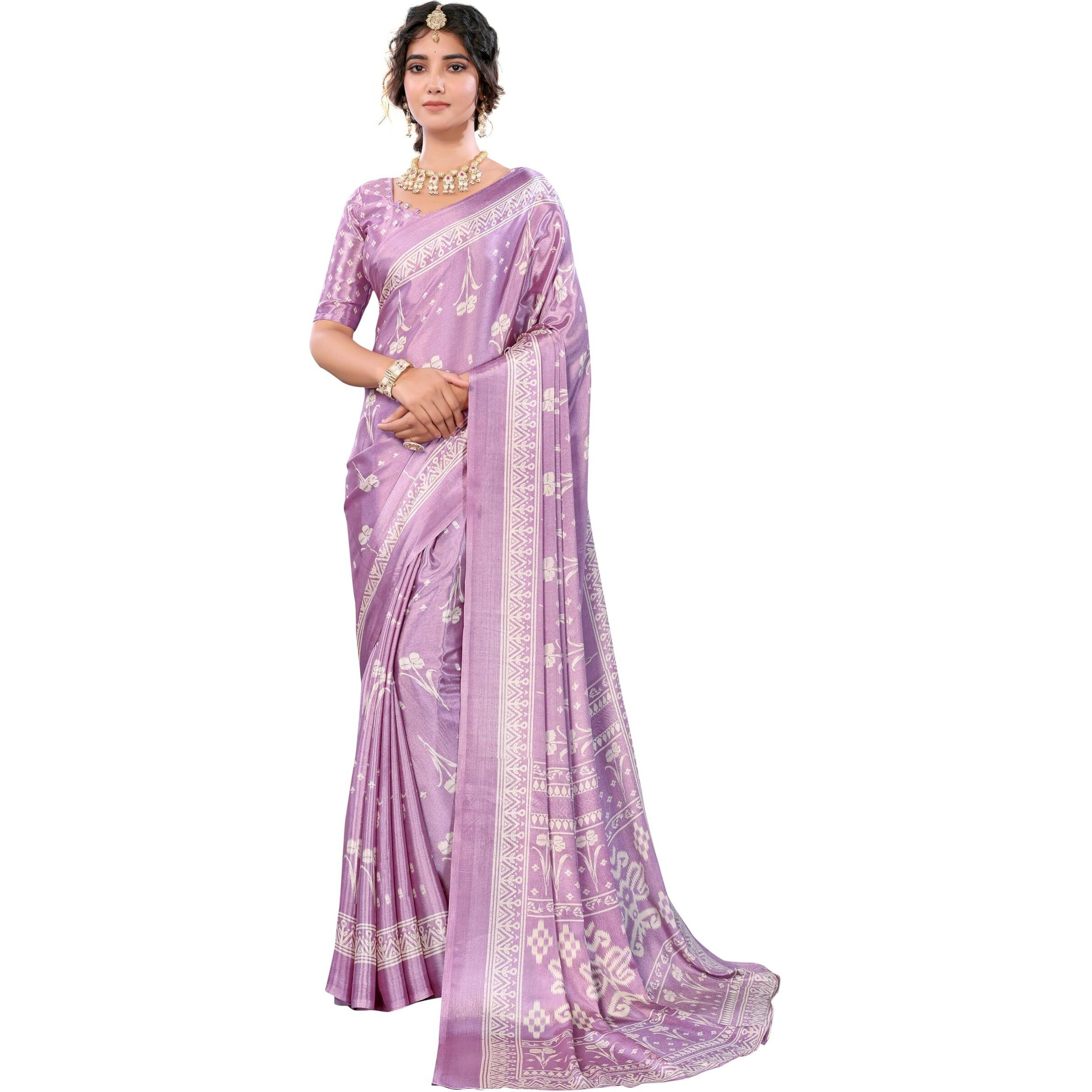 Yashika Women's Woven Latest Tussar Silk Saree with Lace and Blouse Material (AZ-YS-P1-RIZWANA-Parent_Purple)